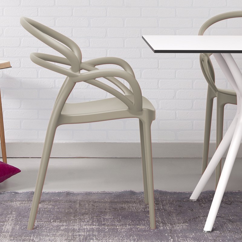 Compamia Mila Dining Arm Chair in Taupe