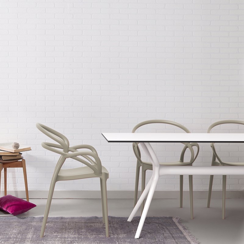 Compamia Mila Dining Arm Chair in Taupe