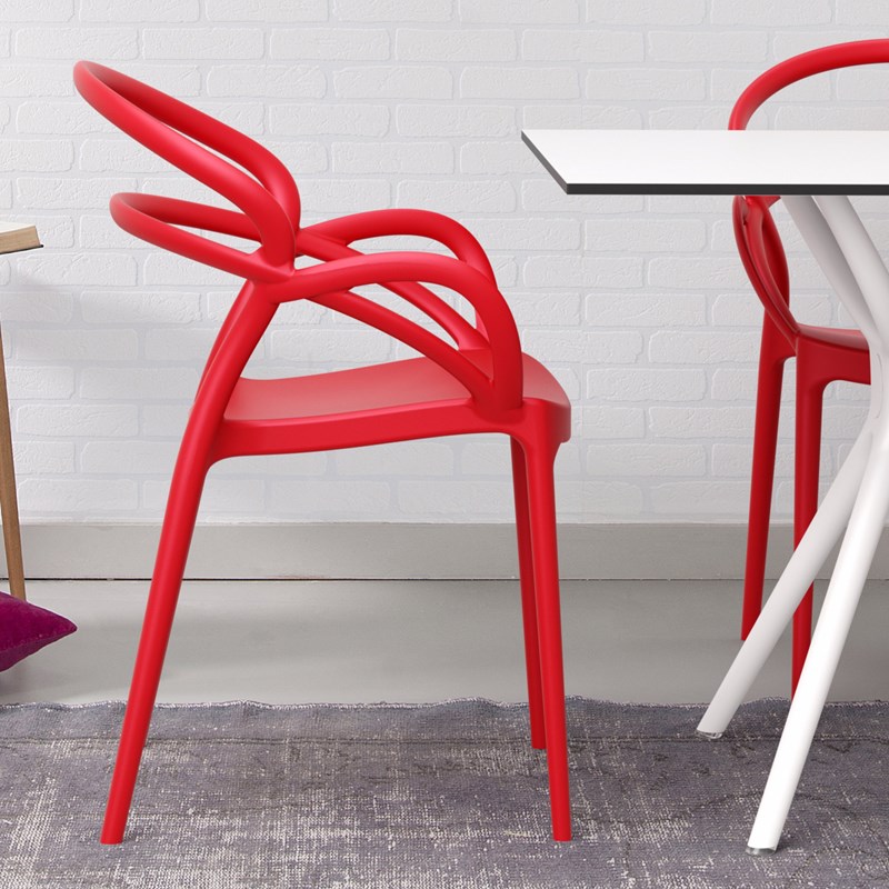 Compamia Mila Dining Arm Chair in Red