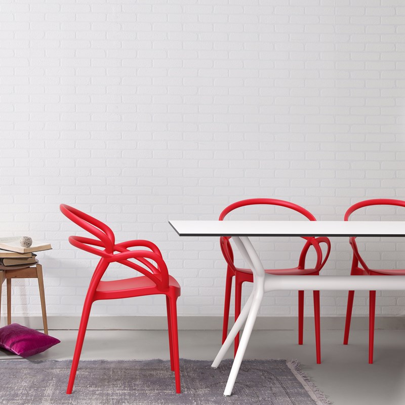 Compamia Mila Dining Arm Chair in Red