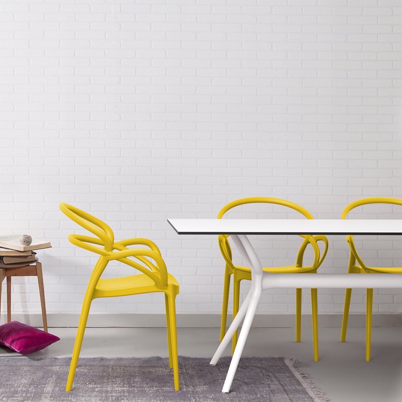 Compamia Mila Dining Arm Chair in Yellow