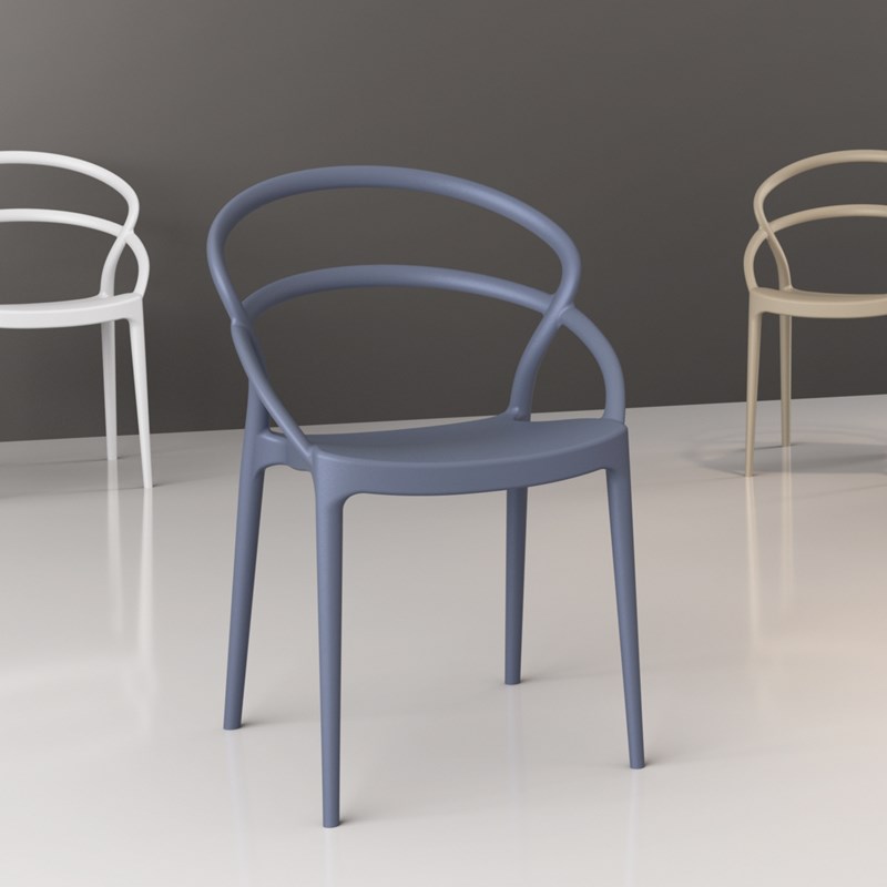 Compamia Pia Patio Dining Chair in Dark Gray
