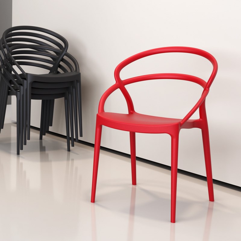 Compamia Pia Patio Dining Chair in Red