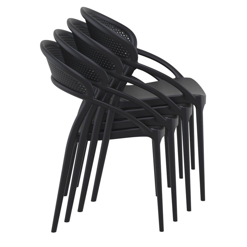 Compamia Sunset Patio Dining Chair in Black