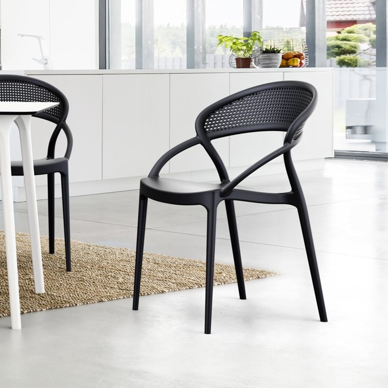 Compamia Sunset Patio Dining Chair in Black
