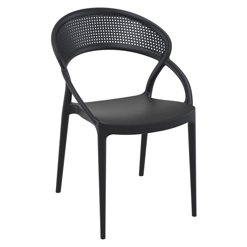 Compamia Sunset Patio Dining Chair In Black Isp088 Bla