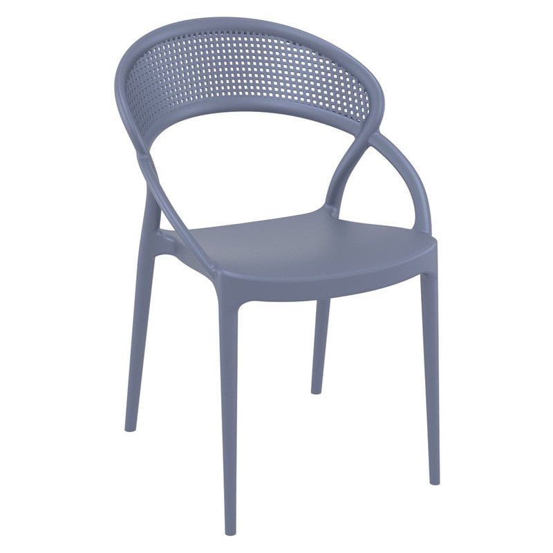Compamia Sunset Patio Dining Chair in Dark Gray