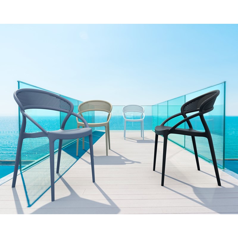Compamia Sunset Patio Dining Chair in Brown