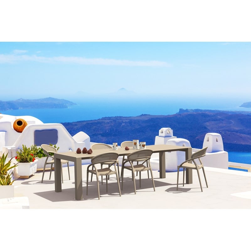 Compamia Sunset Patio Dining Chair in Taupe