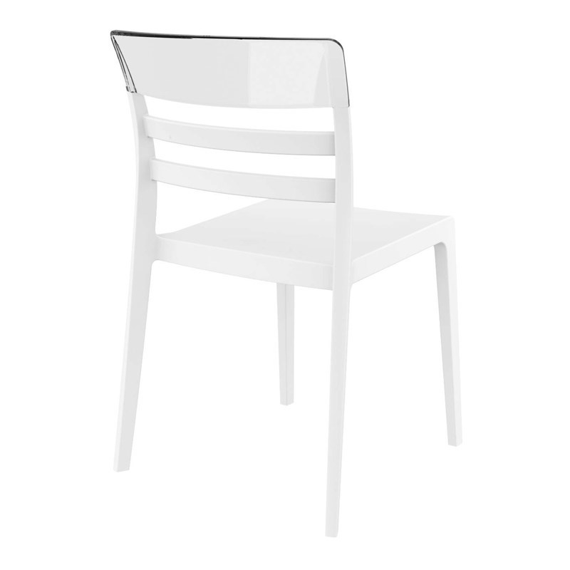 Compamia Moon Patio Dining Chair in White Transparent Clear