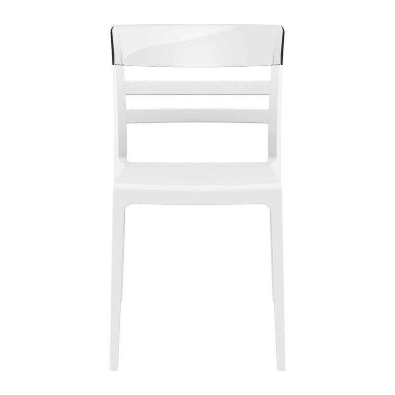 Compamia Moon Patio Dining Chair in White Transparent Clear