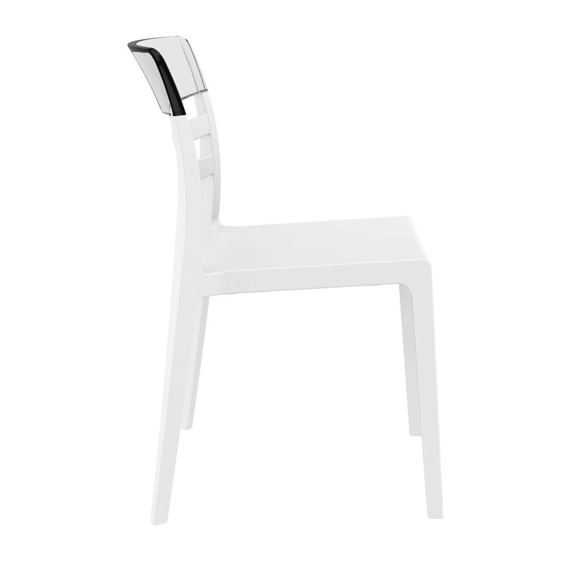 Compamia Moon Patio Dining Chair in White Transparent Clear