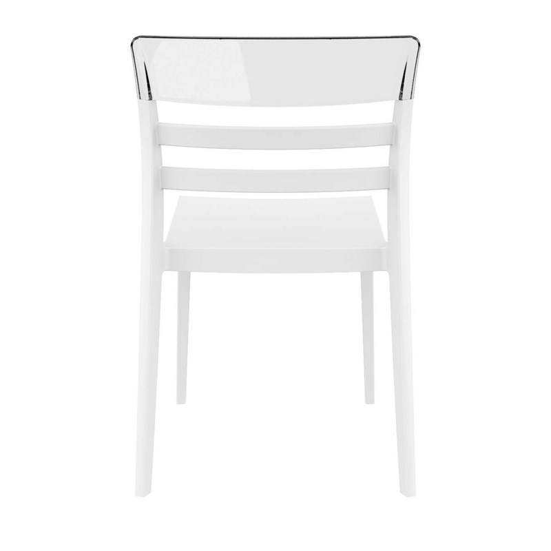 Compamia Moon Patio Dining Chair in White Transparent Clear