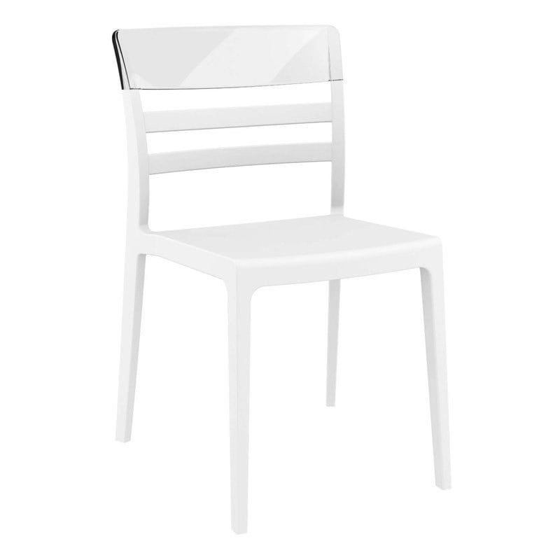 Compamia Moon Patio Dining Chair in White Transparent Clear