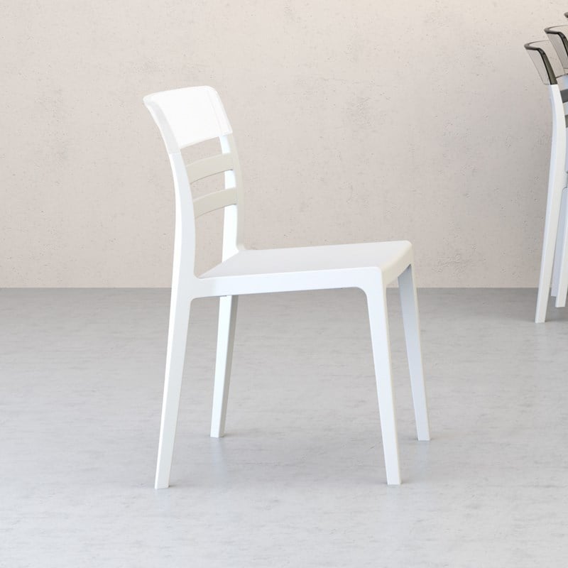 Compamia Moon Patio Dining Chair in White Glossy White