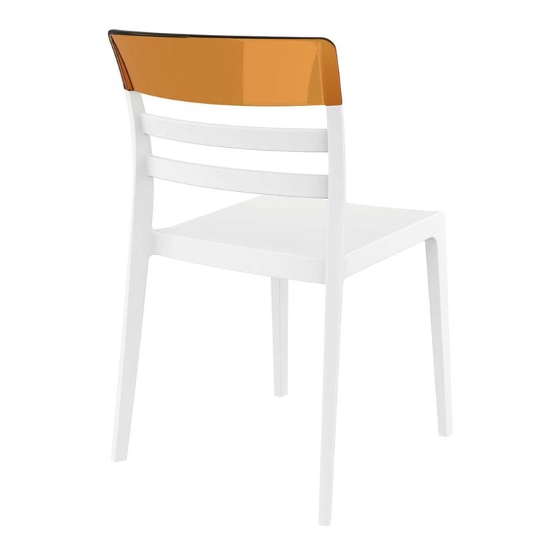 Compamia Moon Patio Dining Chair in White Transparent Amber