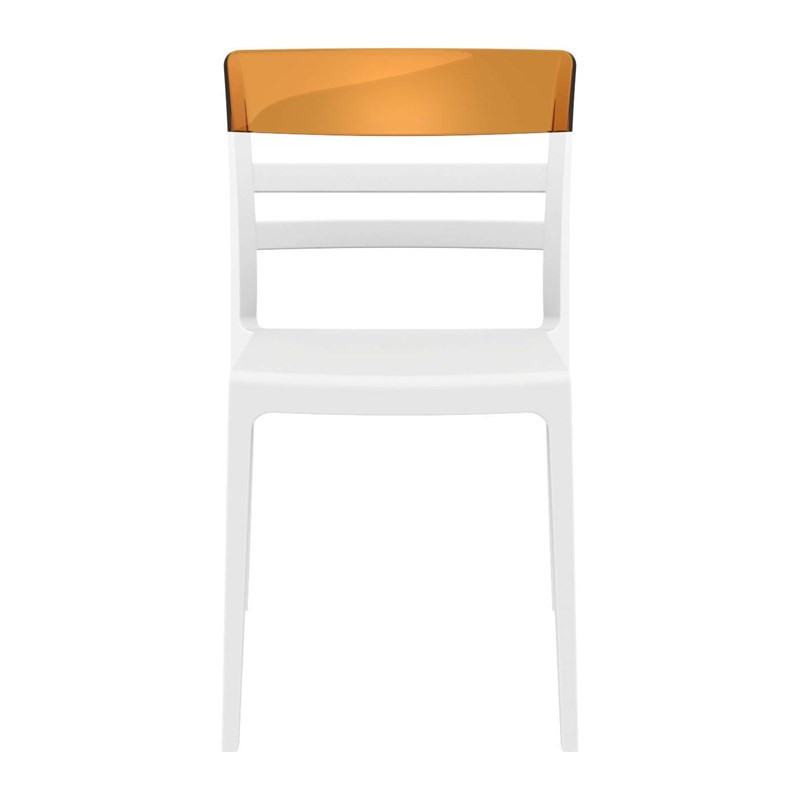 Compamia Moon Patio Dining Chair in White Transparent Amber