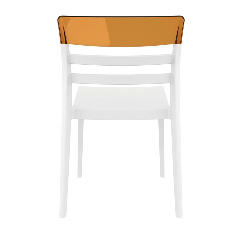 Compamia Moon Patio Dining Chair in White Transparent Amber
