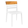 Compamia Moon Patio Dining Chair in White Transparent Amber