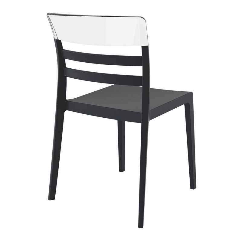 Compamia Moon Patio Dining Chair in Black Transparent Clear