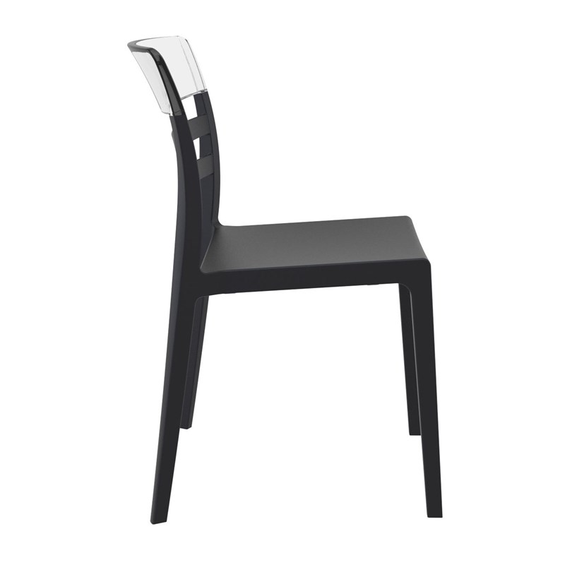 Compamia Moon Patio Dining Chair in Black Transparent Clear