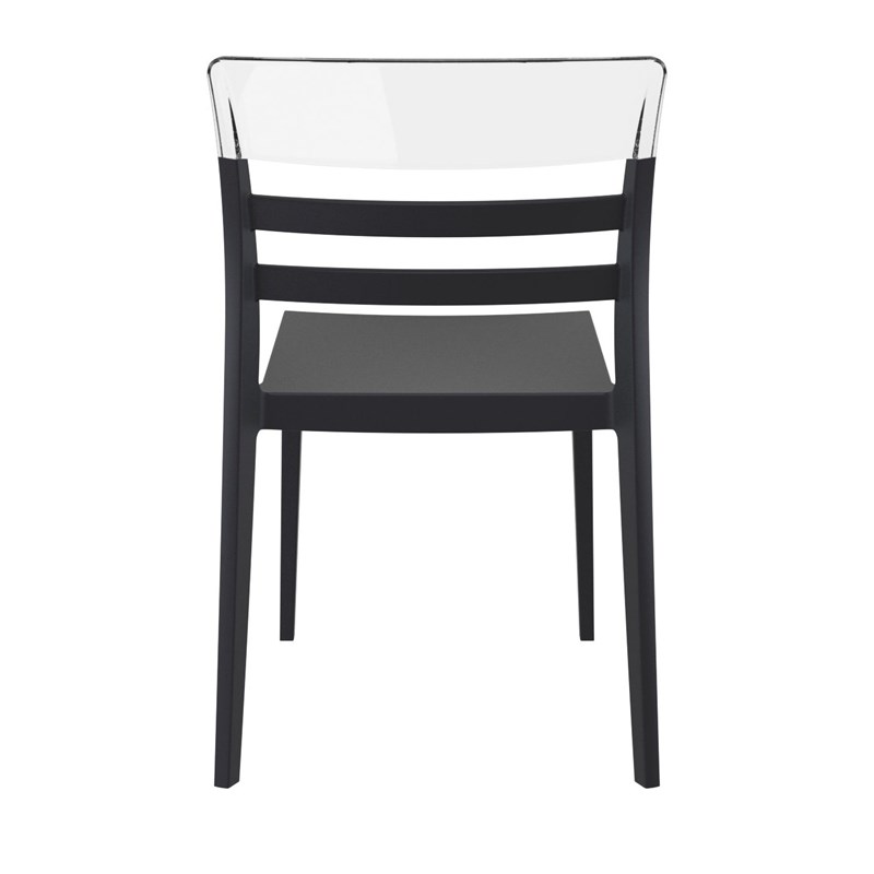 Compamia Moon Patio Dining Chair in Black Transparent Clear