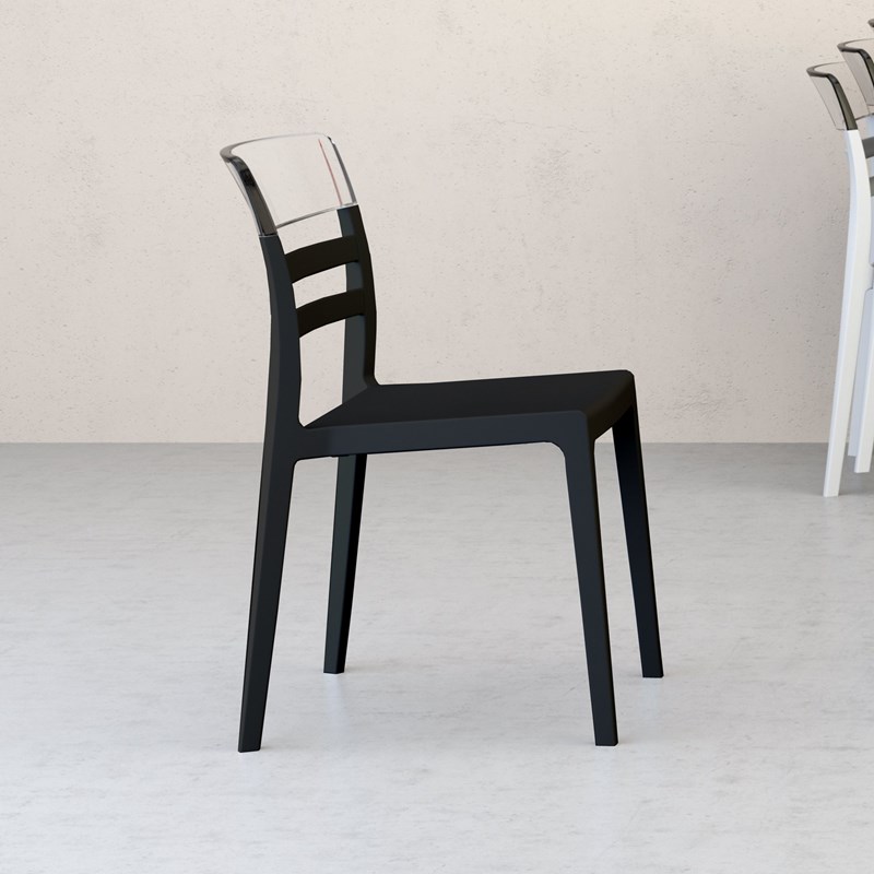Compamia Moon Patio Dining Chair in Black Transparent Clear