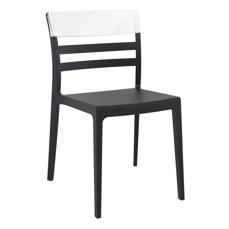 Compamia Moon Patio Dining Chair in Black Transparent Clear