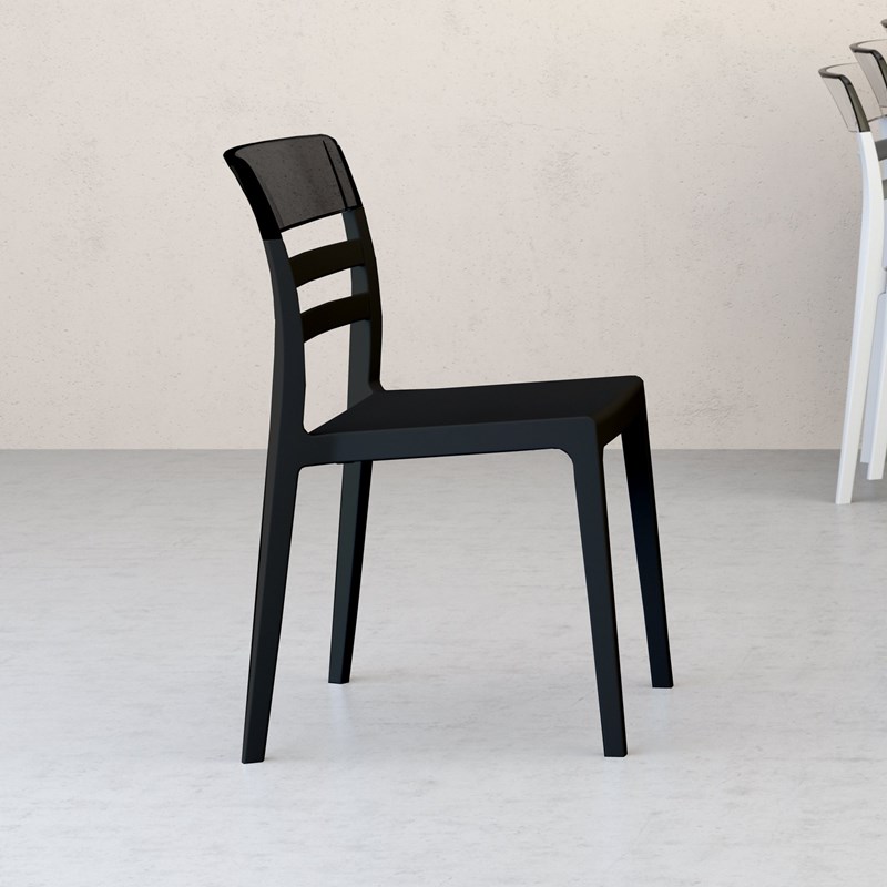 Compamia Moon Patio Dining Chair in Black Transparent Black