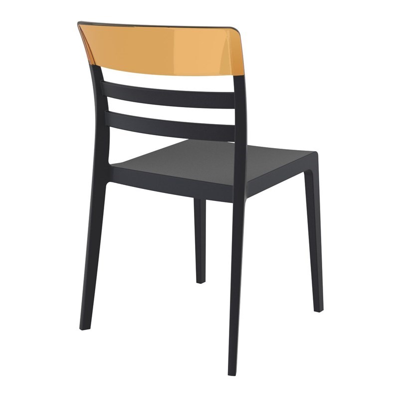 Compamia Moon Patio Dining Chair in Black Transparent Amber
