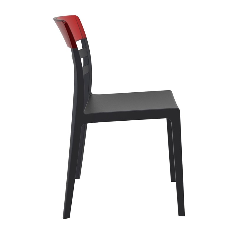 Compamia Moon Patio Dining Chair in Black Transparent Red