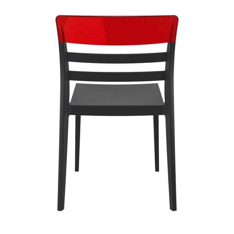 Compamia Moon Patio Dining Chair in Black Transparent Red