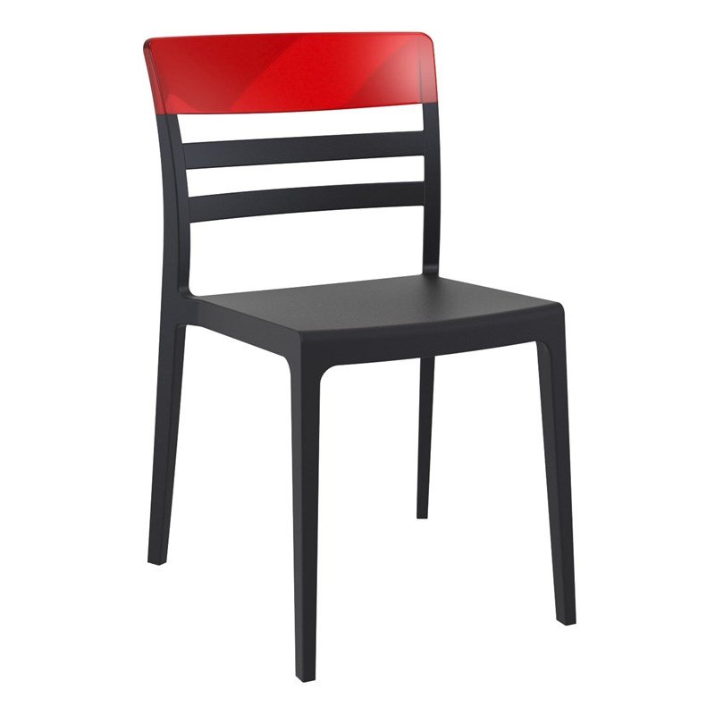 Compamia Moon Patio Dining Chair in Black Transparent Red