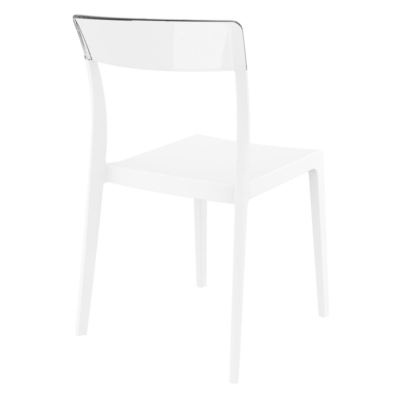 Compamia Flash Patio Dining Chair in White Transparent Clear