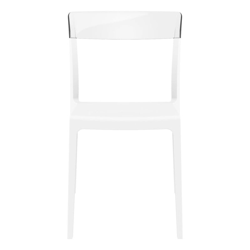 Compamia Flash Patio Dining Chair in White Transparent Clear