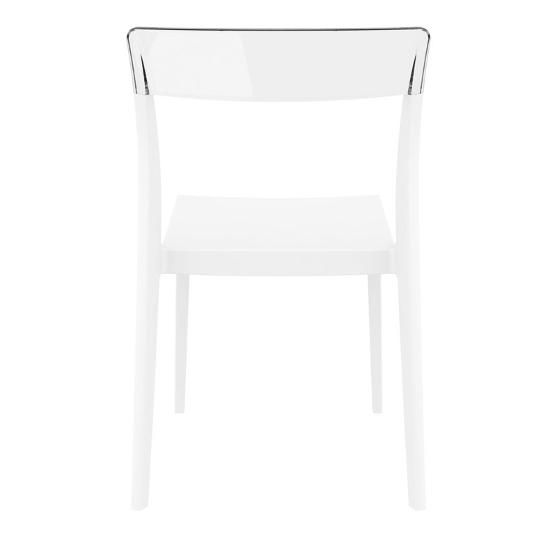 Compamia Flash Patio Dining Chair in White Transparent Clear