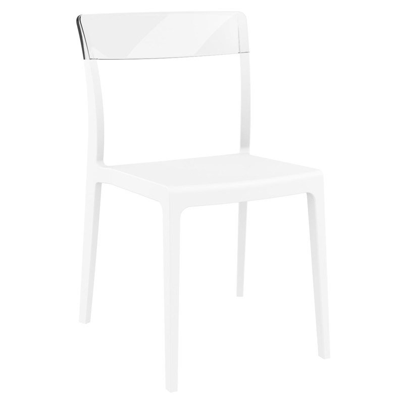 Compamia Flash Patio Dining Chair in White Transparent Clear