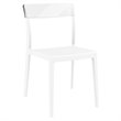 Compamia Flash Patio Dining Chair in White Transparent Clear