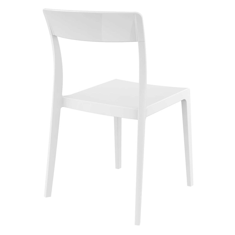 Compamia Flash Patio Dining Chair in White Glossy White
