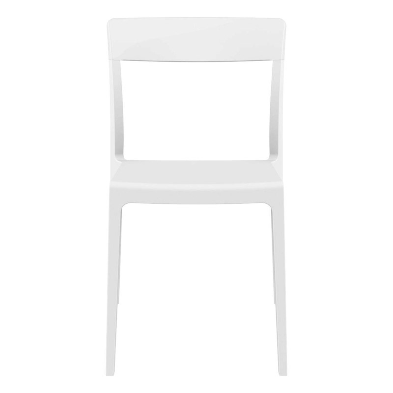 Compamia Flash Patio Dining Chair in White Glossy White