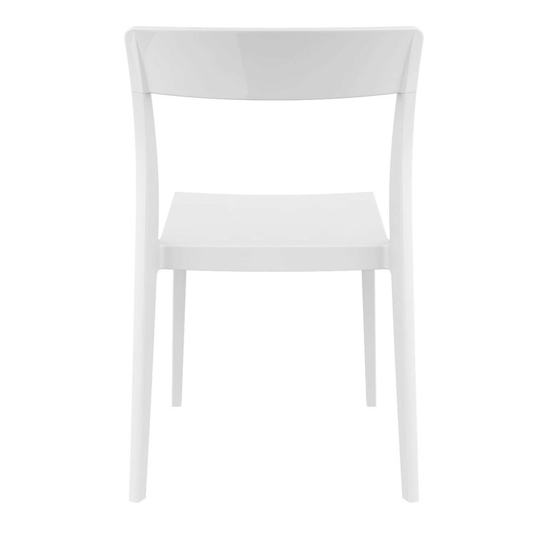 Compamia Flash Patio Dining Chair in White Glossy White