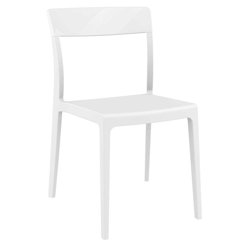 Compamia Flash Patio Dining Chair in White Glossy White