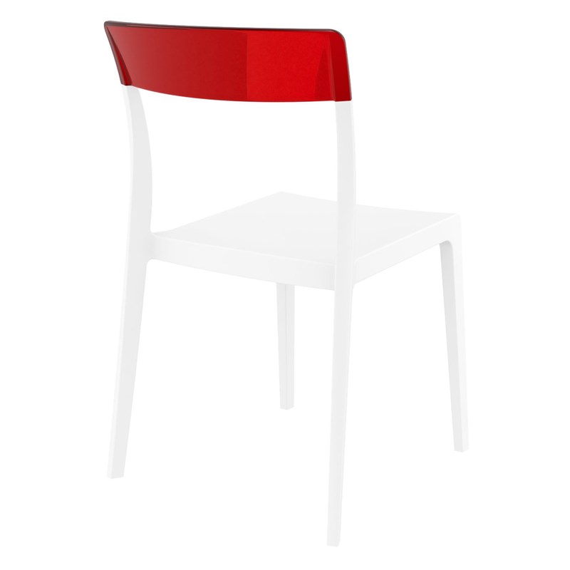 Compamia Flash Patio Dining Chair in White Transparent Red