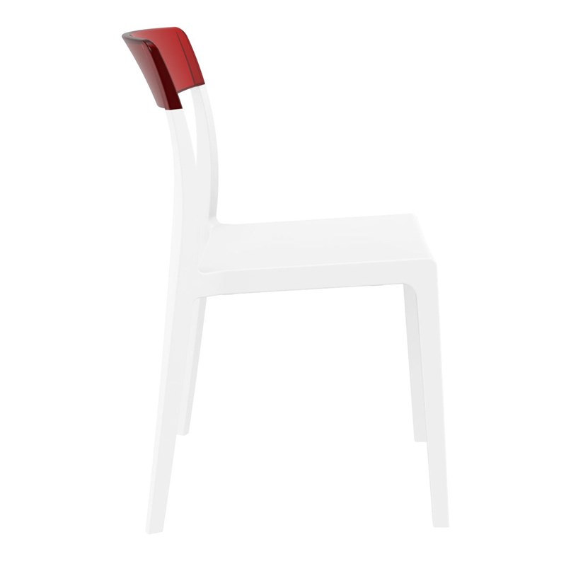 Compamia Flash Patio Dining Chair in White Transparent Red