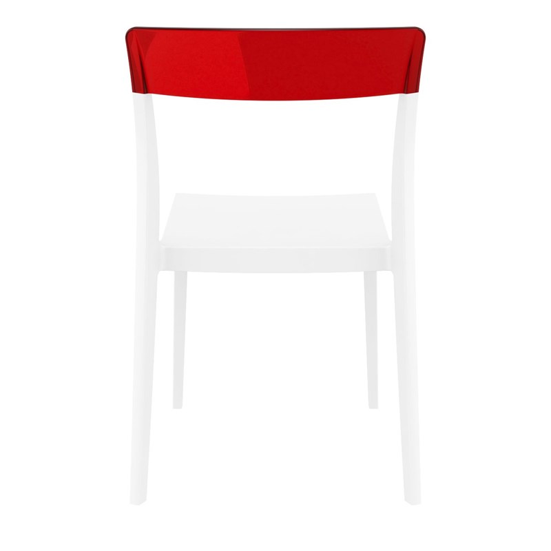 Compamia Flash Patio Dining Chair in White Transparent Red