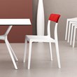 Compamia Flash Patio Dining Chair in White Transparent Red