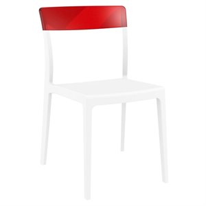 Compamia Flash Patio Dining Chair in White Transparent Red