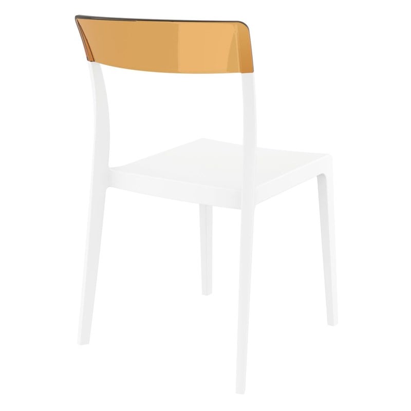 Compamia Flash Patio Dining Chair in White Transparent Amber