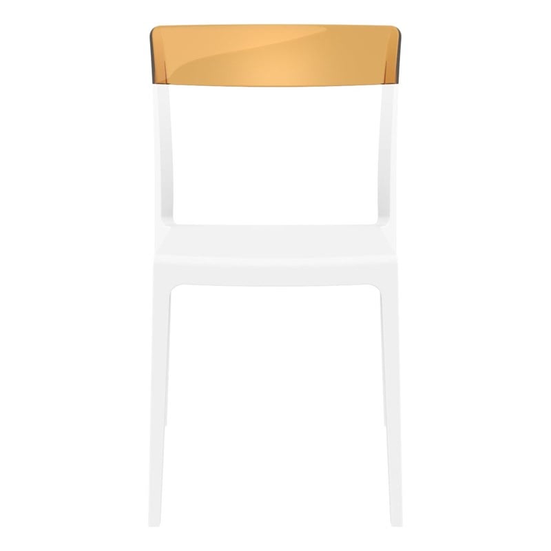 Compamia Flash Patio Dining Chair in White Transparent Amber