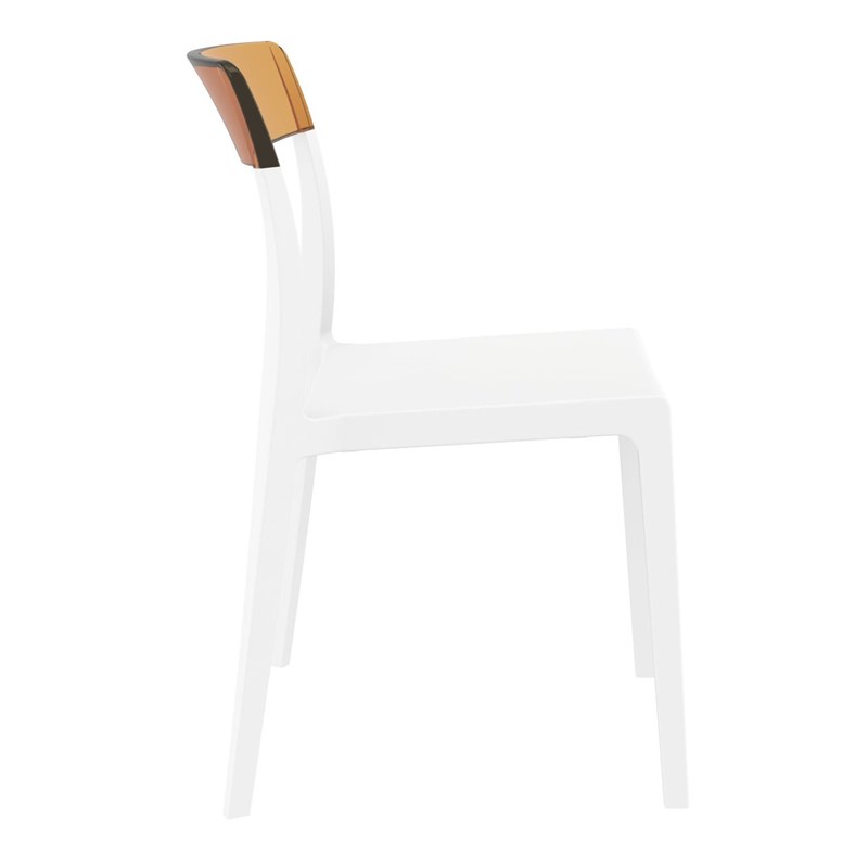 Compamia Flash Patio Dining Chair in White Transparent Amber